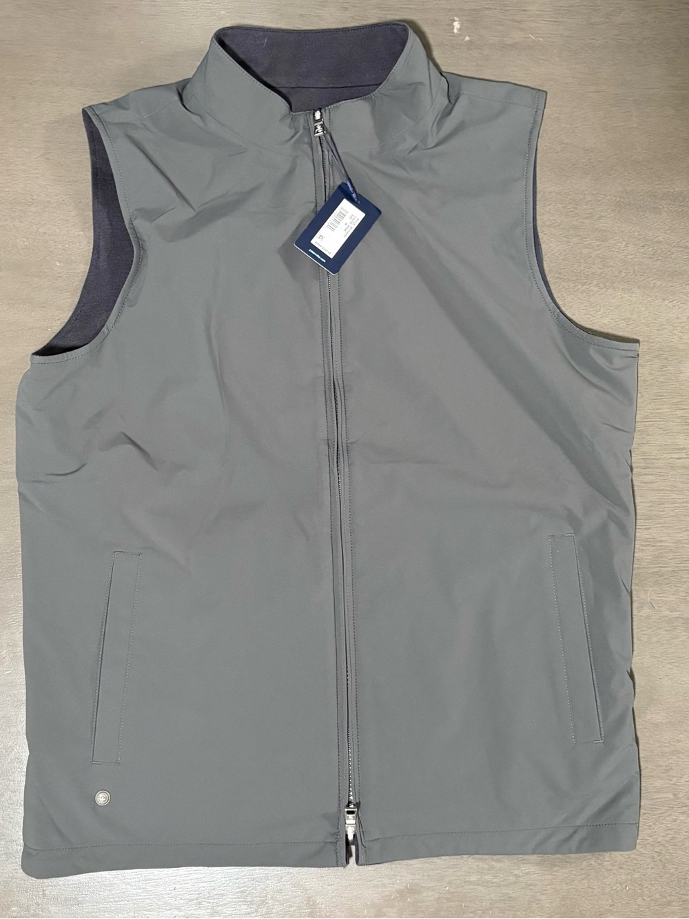 Peter Millar Mens Ryder Reversible Crown Crafted Men’s Gray Full Zip Vest Size M